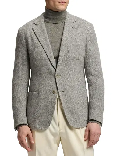 Ralph Lauren Purple Label Men's Hadley Cashmere Single-Breasted Jacket - Silver Grey | Thumbnail 3