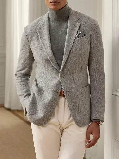 Ralph Lauren Purple Label Men's Hadley Cashmere Single-Breasted Jacket - Silver Grey | Thumbnail 8