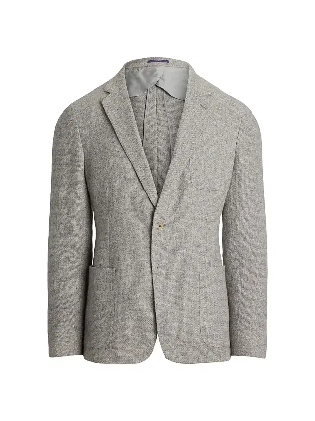 Ralph Lauren Purple Label Men's Hadley Cashmere Single-Breasted Jacket - Silver Grey