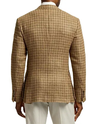 Ralph Lauren Purple Label Men's Kent Houndstooth Silk-Blend Sport Coat - Camel Brown | Thumbnail 5 Ralph Lauren Purple Label Men's Kent Houndstooth Silk-Blend Sport Coat - Camel Brown | Thumbnail 5