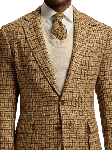 Ralph Lauren Purple Label Men's Kent Houndstooth Silk-Blend Sport Coat - Camel Brown | Thumbnail 6 Ralph Lauren Purple Label Men's Kent Houndstooth Silk-Blend Sport Coat - Camel Brown | Thumbnail 6