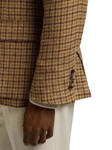 Ralph Lauren Purple Label Men's Kent Houndstooth Silk-Blend Sport Coat - Camel Brown | Thumbnail 7 Ralph Lauren Purple Label Men's Kent Houndstooth Silk-Blend Sport Coat - Camel Brown | Thumbnail 7