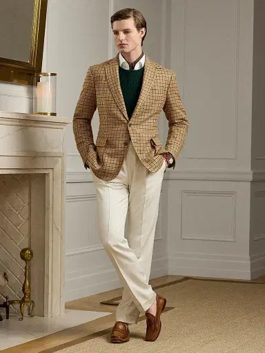 Ralph Lauren Purple Label Men's Kent Houndstooth Silk-Blend Sport Coat - Camel Brown | Thumbnail 8 Ralph Lauren Purple Label Men's Kent Houndstooth Silk-Blend Sport Coat - Camel Brown | Thumbnail 8