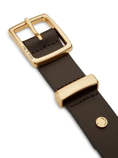 rag & bone Women's Boyfriend Leather Belt - Dark Espresso | Thumbnail 3