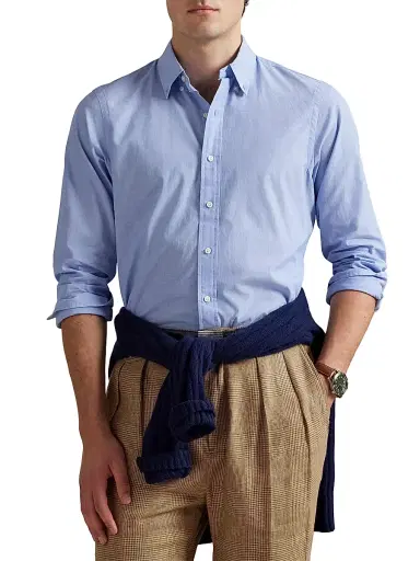 Polo Ralph Lauren Men's Classic-Fit End-On-End Cotton Shirt - Bluewhite | Thumbnail 3 Polo Ralph Lauren Men's Classic-Fit End-On-End Cotton Shirt - Bluewhite | Thumbnail 3
