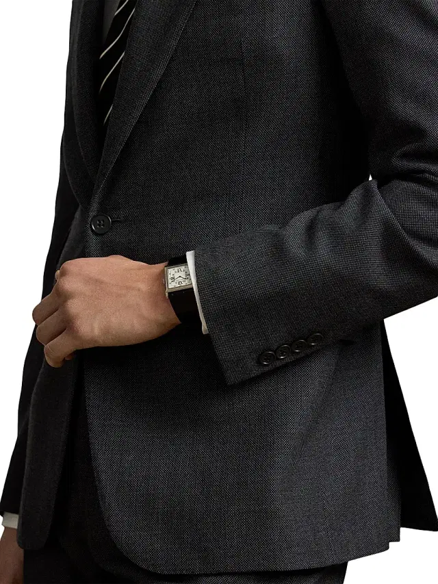 Men's Gregory Hand-Tailored Birdseye Suit - Dark Grey Multi