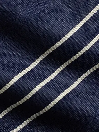 Ralph Lauren Purple Label Men's Striped Silk Faille Tie - Navy | Thumbnail 5 Ralph Lauren Purple Label Men's Striped Silk Faille Tie - Navy | Thumbnail 5