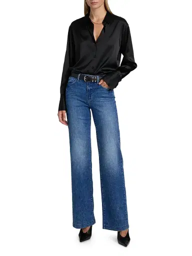 L'Agence Women's ONLY AT SAKS. Clayton High-Rise Wide-Leg Jeans - Branson - Size 25 | Thumbnail 2 L'Agence Women's ONLY AT SAKS. Clayton High-Rise Wide-Leg Jeans - Branson - Size 25 | Thumbnail 2