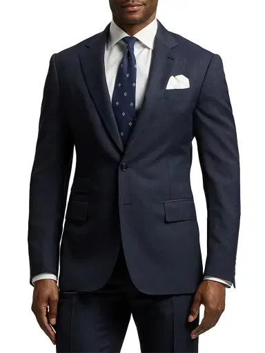Ralph Lauren Purple Label Men's Kent Tailored Pin Dot Suit - Navy Multi | Thumbnail 4 Ralph Lauren Purple Label Men's Kent Tailored Pin Dot Suit - Navy Multi | Thumbnail 4