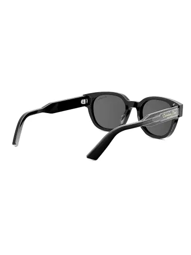 Dior Men's Christian Label R1I 51MM Round Sunglasses - Shiny Black And Smoke | Thumbnail 6 Dior Men's Christian Label R1I 51MM Round Sunglasses - Shiny Black And Smoke | Thumbnail 6