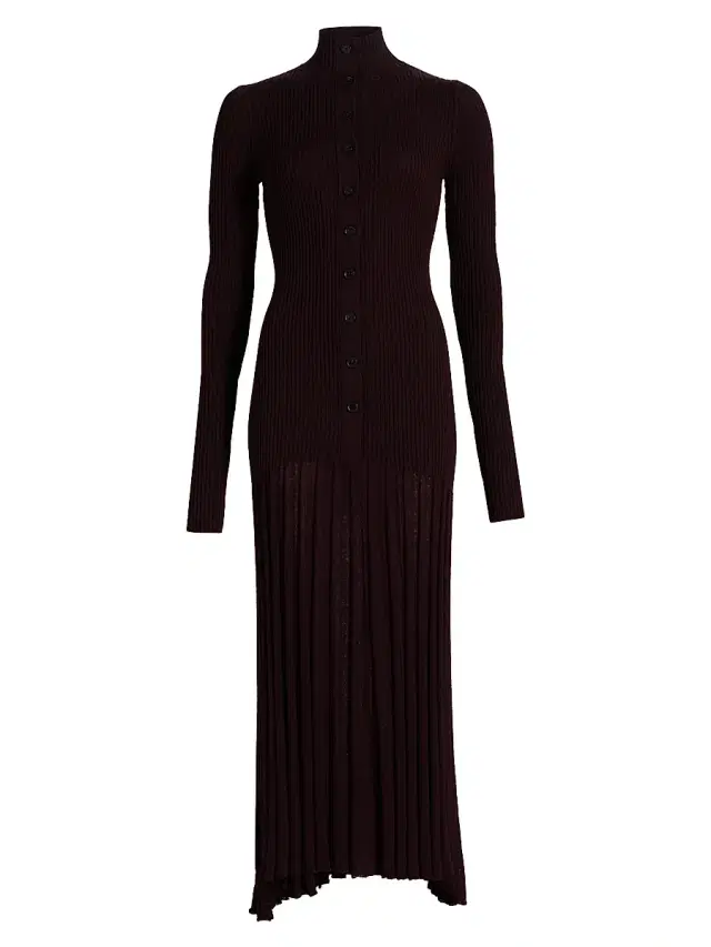 Women's Jada Ribbed Merino Maxi Dress - Burgundy