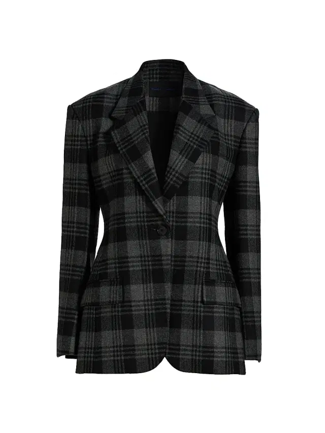 Proenza Schouler Women's Daria Plaid Cotton Blazer - Grey Multi