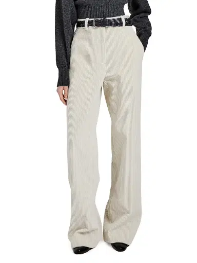 Proenza Schouler Women's Lidie Cotton Corduroy Wide-Leg Pants - Ecru | Thumbnail 3