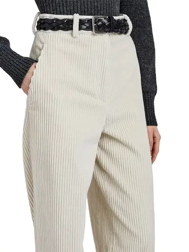 Proenza Schouler Women's Lidie Cotton Corduroy Wide-Leg Pants - Ecru | Thumbnail 6