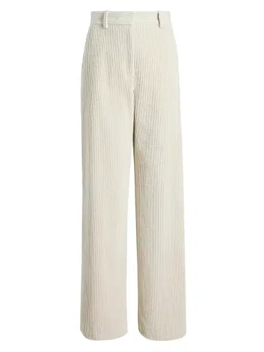 Proenza Schouler Women's Lidie Cotton Corduroy Wide-Leg Pants - Ecru | Thumbnail 1
