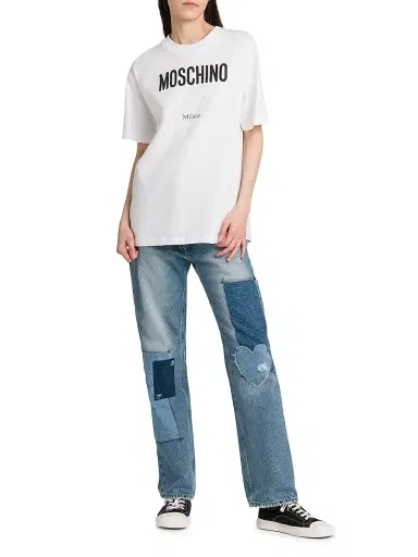 MOSCHINO Women's Logo Cotton T-Shirt | Thumbnail 2 MOSCHINO Women's Logo Cotton T-Shirt | Thumbnail 2