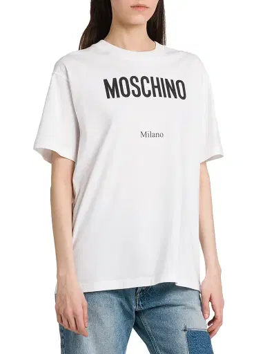 MOSCHINO Women's Logo Cotton T-Shirt | Thumbnail 4 MOSCHINO Women's Logo Cotton T-Shirt | Thumbnail 4