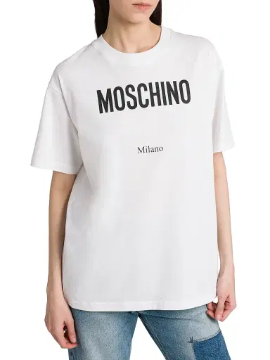 MOSCHINO Women's Logo Cotton T-Shirt | Thumbnail 6 MOSCHINO Women's Logo Cotton T-Shirt | Thumbnail 6