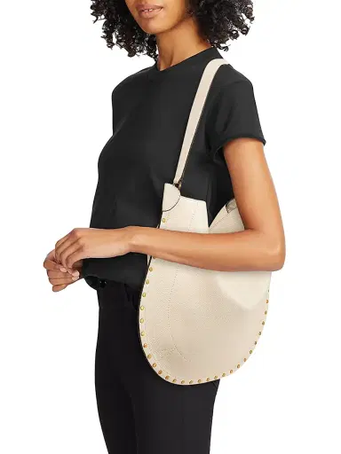 Isabel Marant Women's Oskan Leather Hobo Bag - Chalk | Thumbnail 2