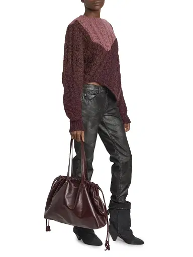 Isabel Marant Women's Silven Leather Drawstring Duffle Bag | Thumbnail 7