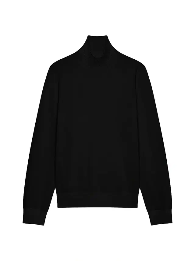 Men's Turtleneck Sweater in Cashmere - Black