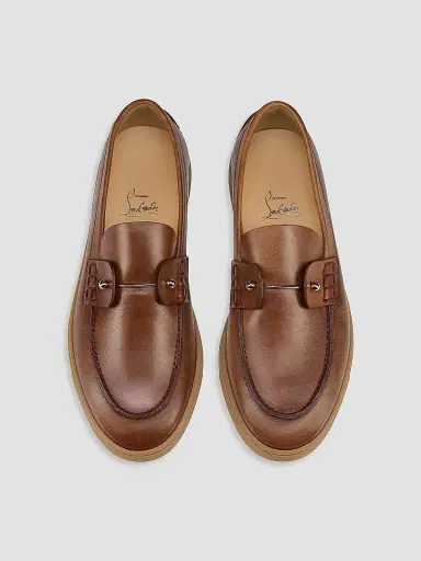 Christian Louboutin Men's Chambeliboat Patinated Leather Loafers - Havane | Thumbnail 4 Christian Louboutin Men's Chambeliboat Patinated Leather Loafers - Havane | Thumbnail 4