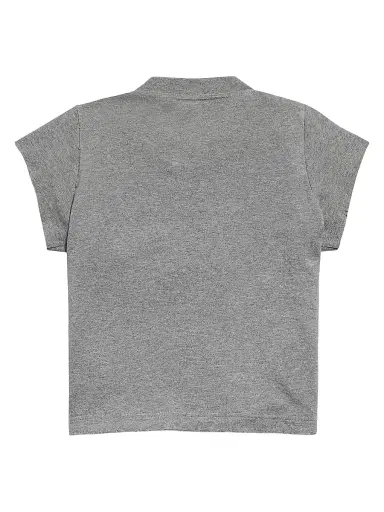 Balenciaga Women's Luxury Script Shrunk T-Shirt - Dark Grey | Thumbnail 2