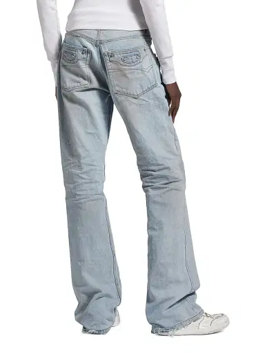 Balenciaga Women's City Straight Pants - Light Blue - Size 32 | Thumbnail 4
