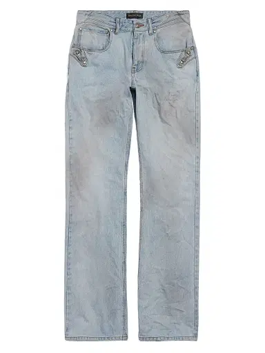 Balenciaga Women's City Straight Pants - Light Blue - Size 32 | Thumbnail 1