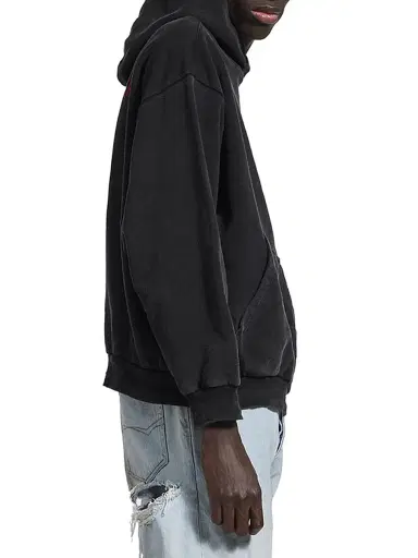 Balenciaga Men's Medium Fit Hoodie - Faded Black - Size XXXS | Thumbnail 6