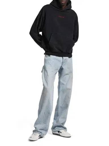 Balenciaga Men's Medium Fit Hoodie - Faded Black - Size XXXS | Thumbnail 7