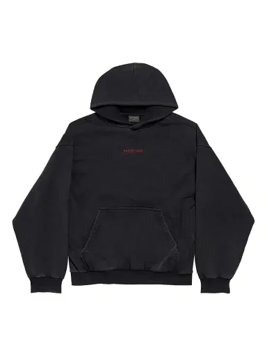 Balenciaga Men's Medium Fit Hoodie - Faded Black - Size XXXS | Thumbnail 1