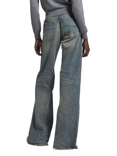 Balenciaga Women's Wide Leg Pants - Blue - Size 30 | Thumbnail 3