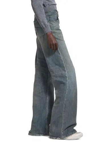 Balenciaga Women's Wide Leg Pants - Blue - Size 30 | Thumbnail 4
