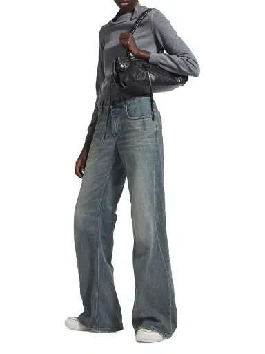 Balenciaga Women's Wide Leg Pants - Blue - Size 30 | Thumbnail 6
