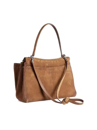 Balenciaga Women's Rodeo Medium Suede Top Handle Bag - Camel | Thumbnail 5