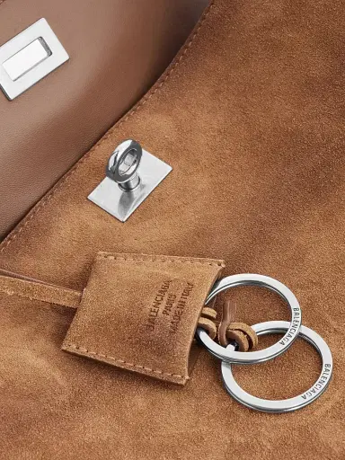 Balenciaga Women's Rodeo Medium Suede Top Handle Bag - Camel | Thumbnail 8