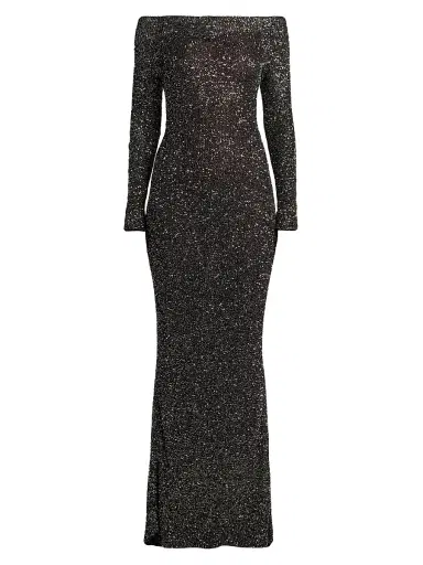 Stella McCartney Women's Knit Sequined Off-the-Shoulder Gown | Thumbnail 1