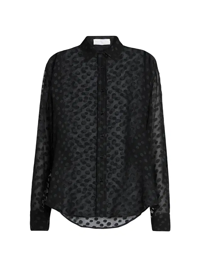 Stella McCartney Women's Dots Sheer Crepon Button-Front Shirt - Black