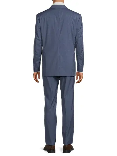 Canali Men's Textured Wool Single-Breasted Suit - Blue - Size 44 | Thumbnail 5