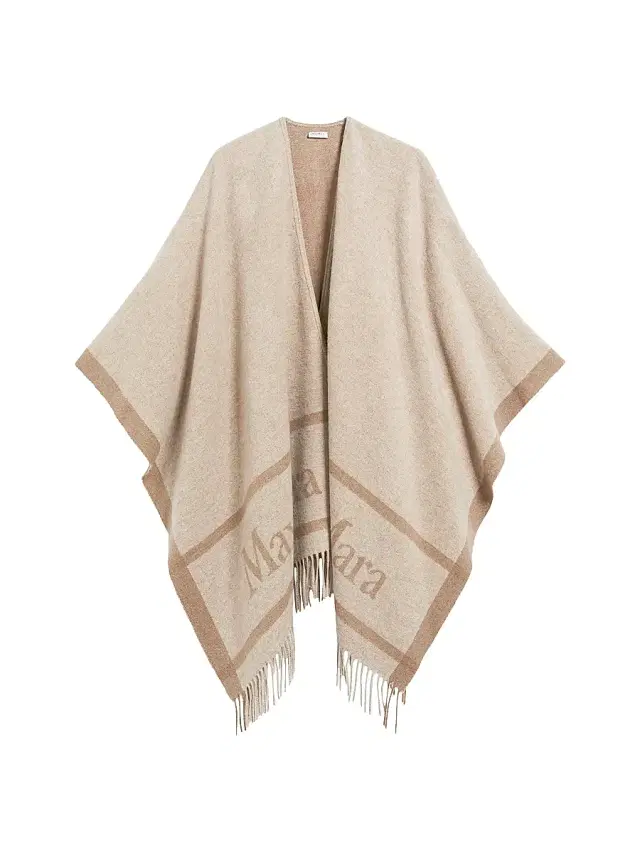Max Mara Women's Jacquard Wool Poncho - Beige