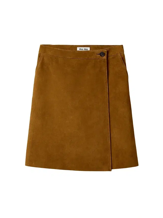 Women's Suede Wraparound Skirt - Beige