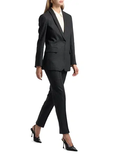 Giorgio Armani Women's Stretch-Wool & Cashmere Straight-Leg Pants - Moonless Night | Thumbnail 2