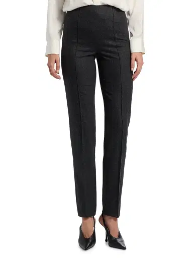 Giorgio Armani Women's Stretch-Wool & Cashmere Straight-Leg Pants - Moonless Night | Thumbnail 3
