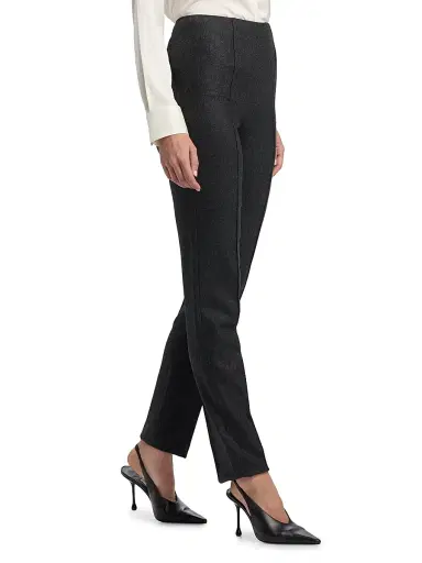 Giorgio Armani Women's Stretch-Wool & Cashmere Straight-Leg Pants - Moonless Night | Thumbnail 4