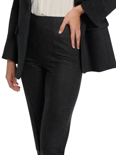 Giorgio Armani Women's Stretch-Wool & Cashmere Straight-Leg Pants - Moonless Night | Thumbnail 6