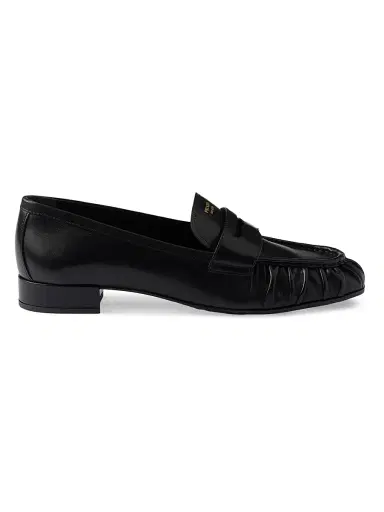 Prada Women's Leather Loafers - Beige Khaki | Thumbnail 1