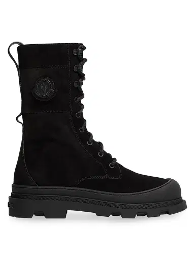 Moncler Women's Vera High Boots in Suede - Black | Thumbnail 1