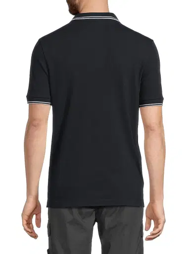 Stone Island Men's Logo Patch Stretch-Cotton Polo Shirt - Navy Blue - Size Small | Thumbnail 5