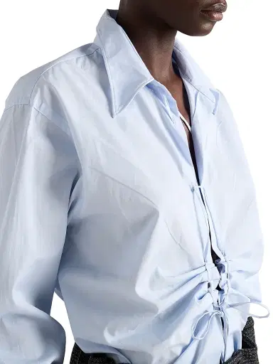 Prada Women's Fil a fil Shirt - Blue | Thumbnail 5 Prada Women's Fil a fil Shirt - Blue | Thumbnail 5